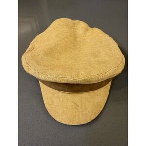 FRYE Washed Cap Burlap Style Newsboy Hat Size ML